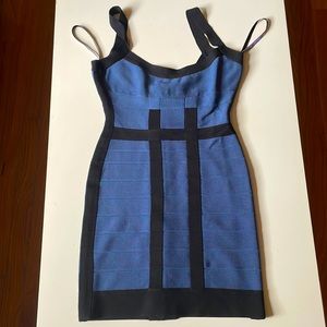 Herve Leger XS Navy Blue Dress